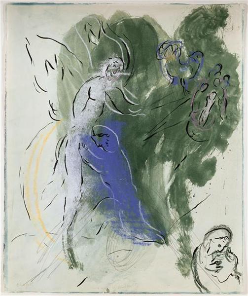 Иаков борется с Ангелом, c.1963 - Марк Шагал