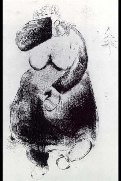 Madame Moineau (The Sparrow Woman), c.1923 - Marc Chagall