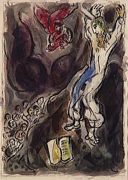 Moses with the Tablets of the Law - Marc Chagall - WikiArt 