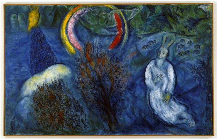 Moses with the Burning Bush, 1966 - Marc Chagall