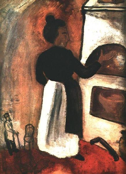 Mother by the oven, 1914 - Marc Chagall