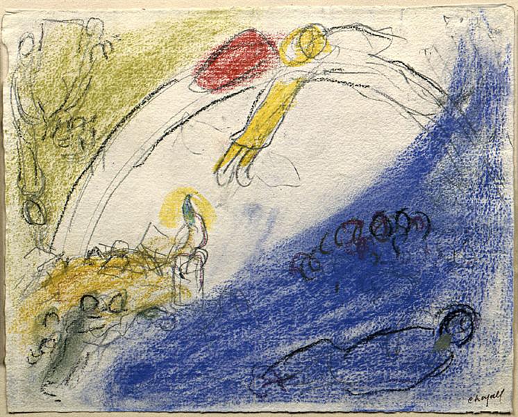 Ной и радуга, c.1963 - Марк Шагал