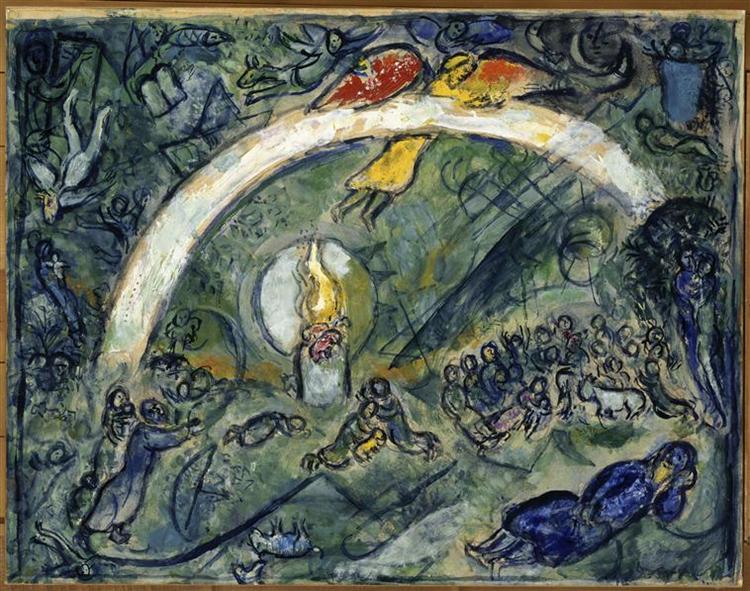 Ной и радуга, c.1963 - Марк Шагал
