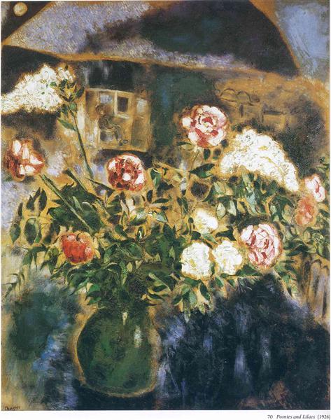 Peonies and lilacs, 1926 - Марк Шагал