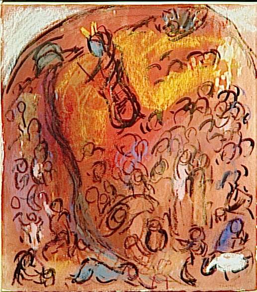 Этюд для "Высекания воды из камня", c.1963 - Марк Шагал