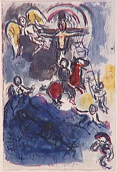 Этюд для витража собора Нотр-Дам в Реймсе, 1975 - Марк Шагал