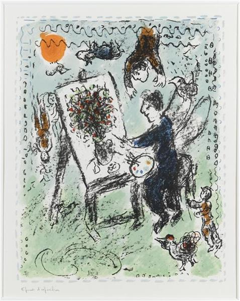 The winged painter, 1984 - Marc Chagall