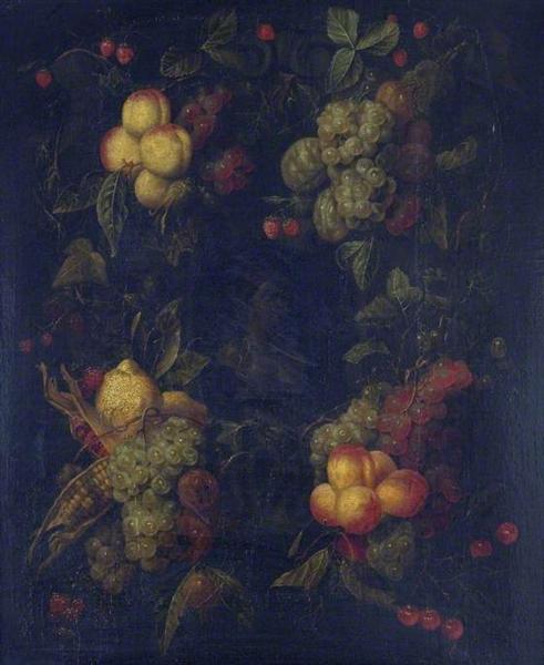 Fruit Garland Encircling a Relief - Маріо Де Фьйорі