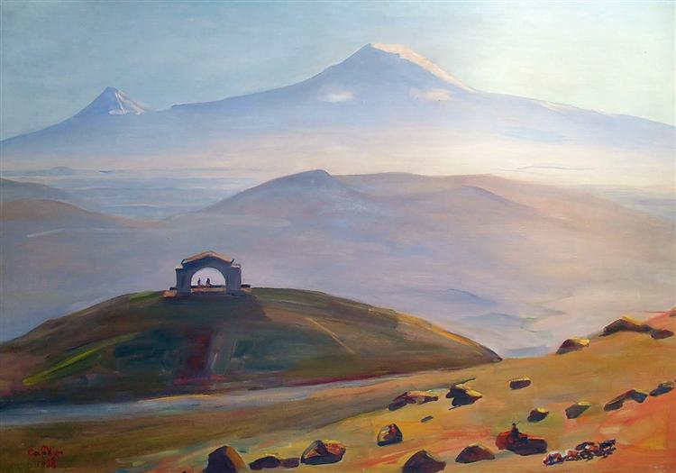 Ararat and arch Charents, 1958 - Martiros Sarian