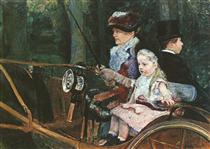 A woman and child in the driving seat - Mary Cassatt