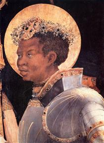 St. Maurice (detail from The Meeting of St. Erasmus and St. Maurice) - Matthias Grünewald