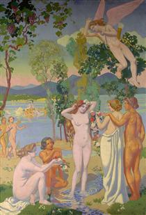 The Story of Psyche: panel 1. Eros is Struck by Psyche's Beauty - Maurice Denis