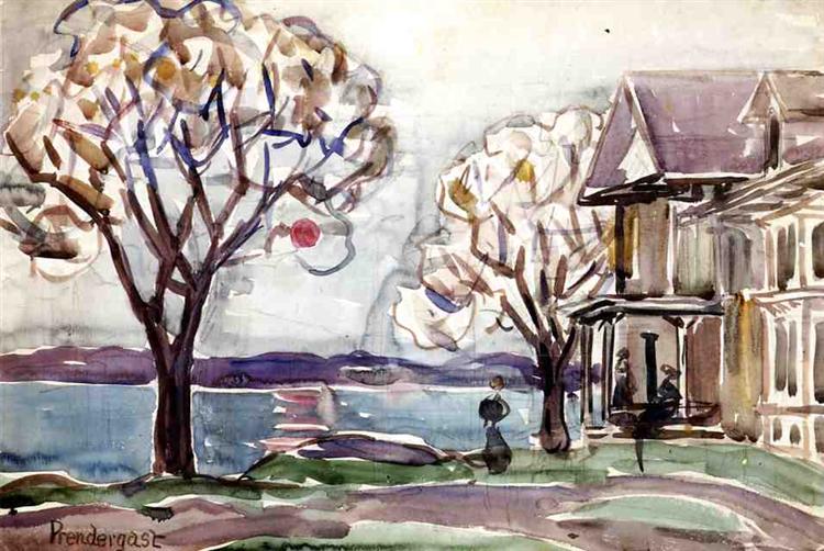 House by the Sea, c.1910 - c.1913 - Морис Прендергаст