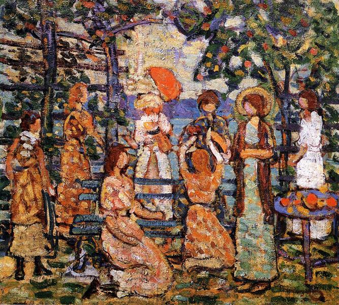 Ladies in a Seaside Arbor, c.1914 - c.1915 - Моріс Прендергаст