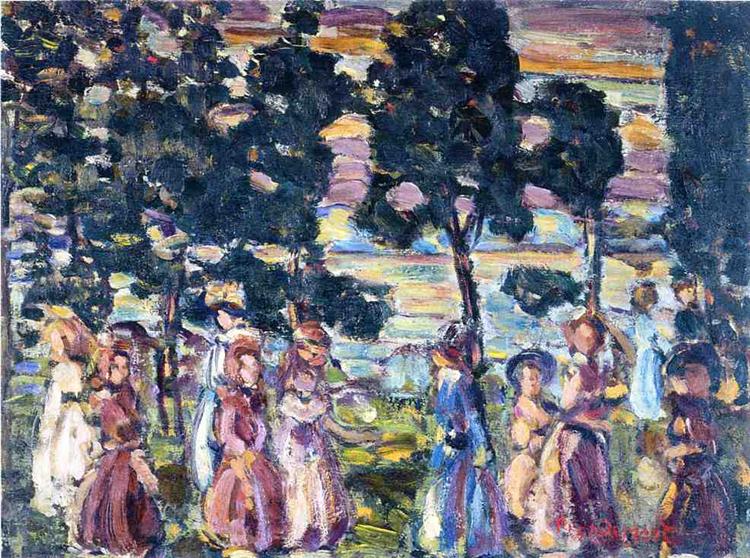 The Sunday Scene, c.1907 - c.1910 - Морис Прендергаст