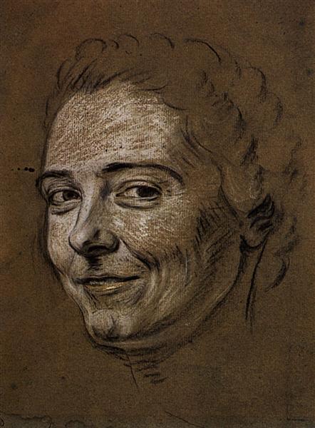Study for portrait of Mademoiselle Dangeville - Quentin de La Tour