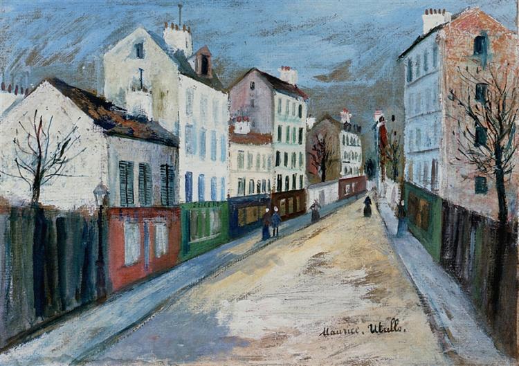 A Street in a Suburb of Paris - Maurice Utrillo