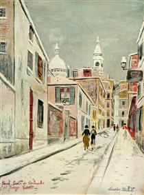 Sacre-Coeur and Passage Cottin - Maurice Utrillo