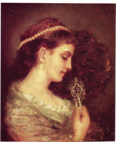 Lady with a Fan, 1877 - Маврикій Готтліб