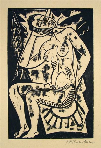 Sitzander Akt (Nude Sitting), 1918 - Max Pechstein