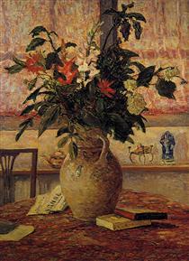 A Bouquet of Flowers in Front of a Window - Максим Мофра