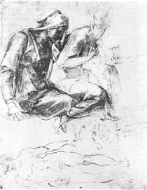 Study to "Madonna and Child with St.John the Baptist" - Микеланджело