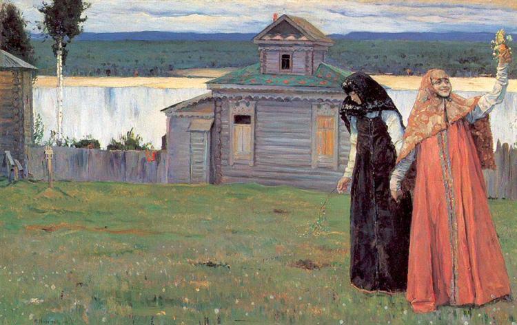 In a Secluded Monastery, 1915 - Mikhail Nesterov