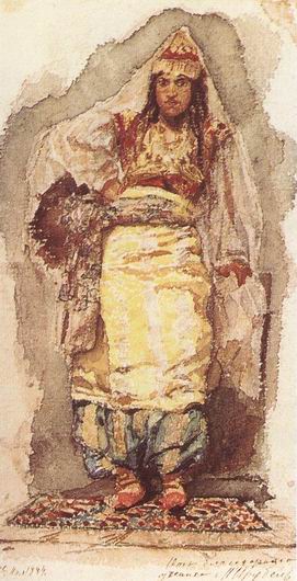 A model with eastern dress, 1884 - Michail Alexandrowitsch Wrubel
