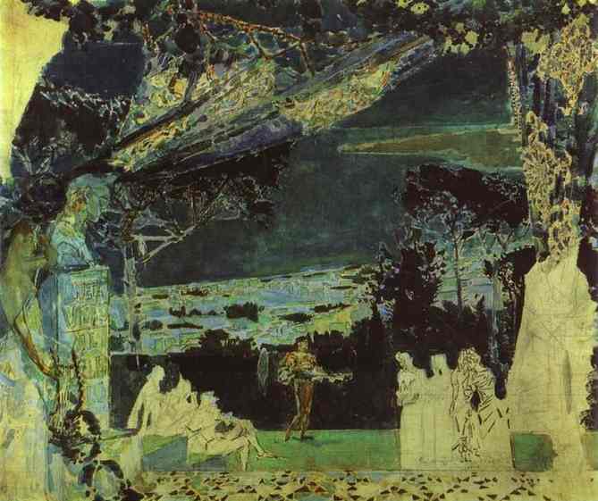 Italian Night in Naples (Sketch for the curtain in Russian Private Opera), 1891 - Mijaíl Vrúbel