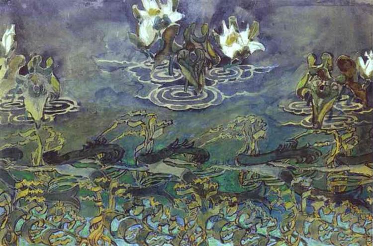 Водяні лілеї, c.1895 - Михайло Врубель