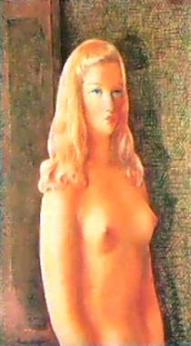 Nude woman with blonde hair - Моїс Кіслінг