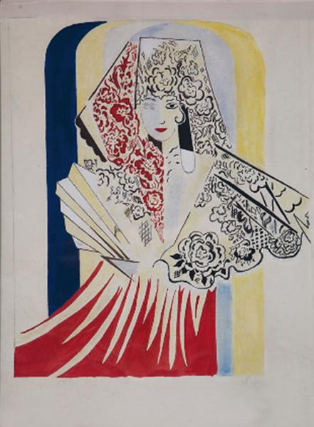 Project poster for the ballet by Manuel de Falla, El amor brujo, c.1935 - Наталія Гончарова