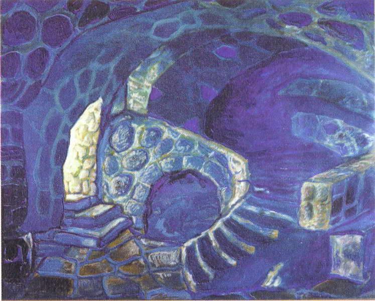 Corridors of the castle. Dungeons, 1913 - Nicholas Roerich