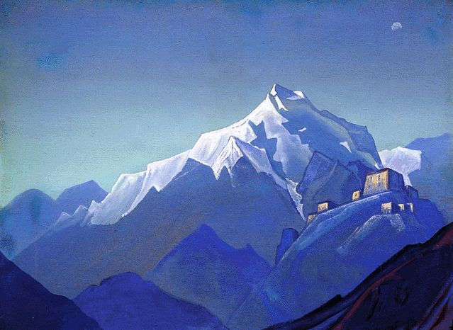 Himalayas. Blue mountains., 1939 - Nikolai Konstantinovich Roerich