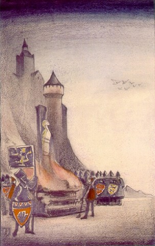 Jeanne d'Arc. In the fire., 1930 - Nicolas Roerich