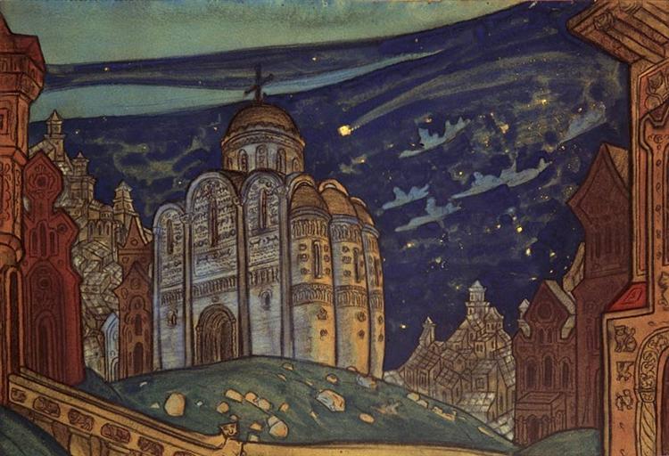Putivl. Eclipse., 1914 - Nikolai Konstantinovich Roerich