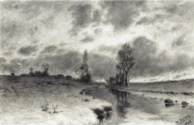 River landscape, 1892 - Микола Реріх