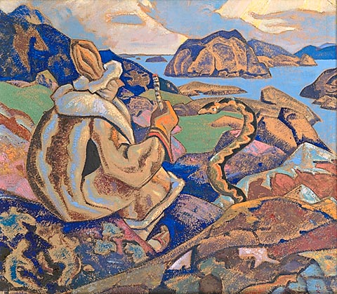 Snakes facing (Whisperer a serpent), 1917 - Николай  Рерих