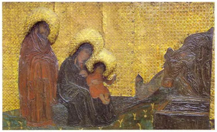 The Virgin Holidays. Introduction of the Virgin in Temple. Holy Family., 1907 - Nikolái Roerich