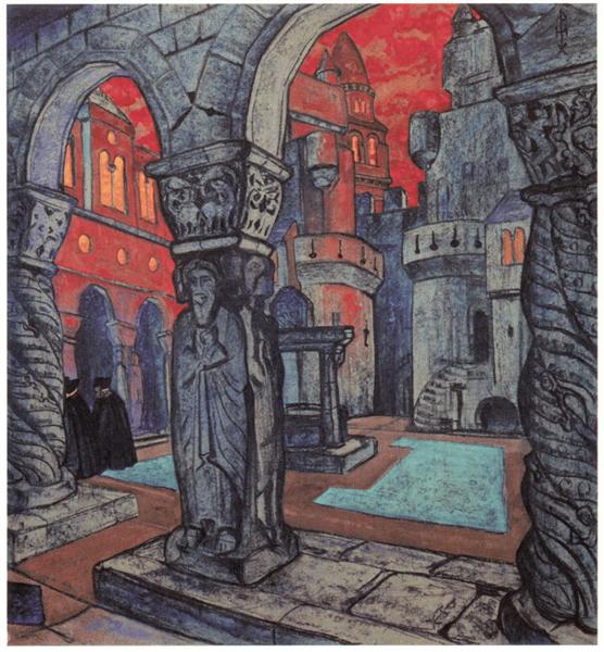 Yard of castle, 1913 - Nikolai Konstantinovich Roerich