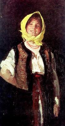 Cheerful Peasant Woman - Ніколає Григореску