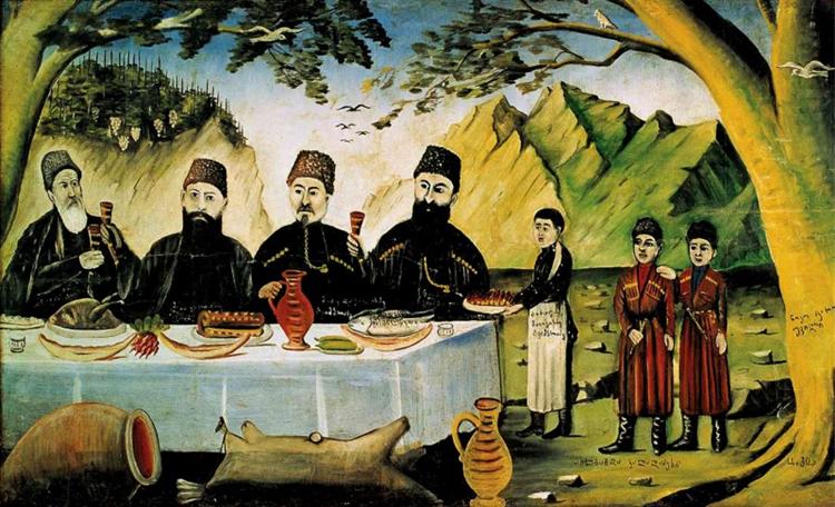 The feast of Gvimradze family - Niko Pirosmani