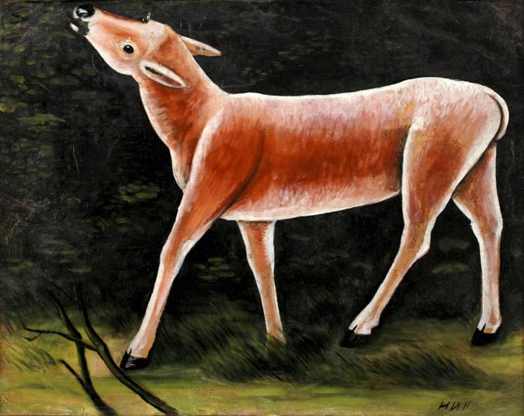 Running deer - Ніко Піросмані