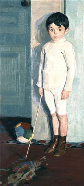 Portrait of young K.M, 1914 - Николаос Литрас