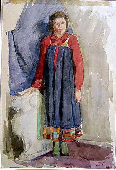 Girl, 1928 - Nikolay Bogdanov-Belsky