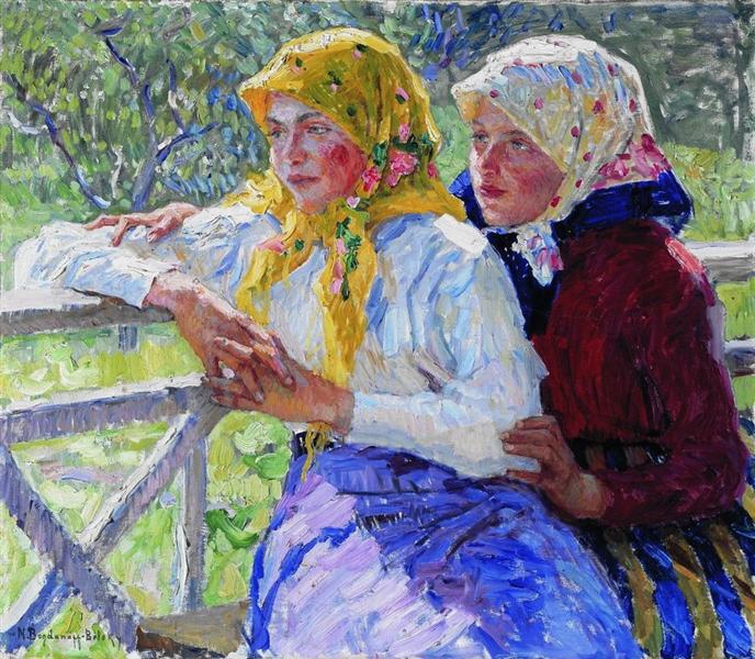 Латгальские девочки, c.1920 - Николай Богданов-Бельский