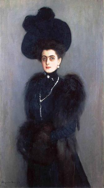 Portrait of M.Ambelek-Lazareva - Nikolay Bogdanov-Belsky