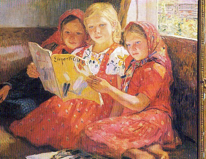 Reading Girls - Nikolay Bogdanov-Belsky