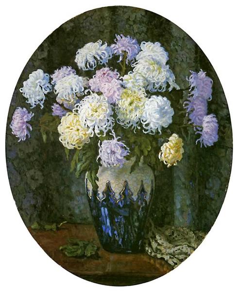 Still Life with Chrysanthemums, 1924 - Микола Богданов-Бєльський