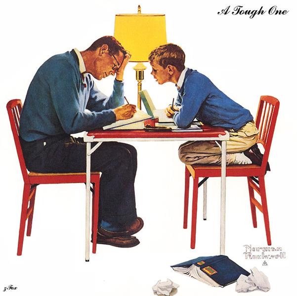 Boy and Father: Homework, 1962 - Norman Rockwell